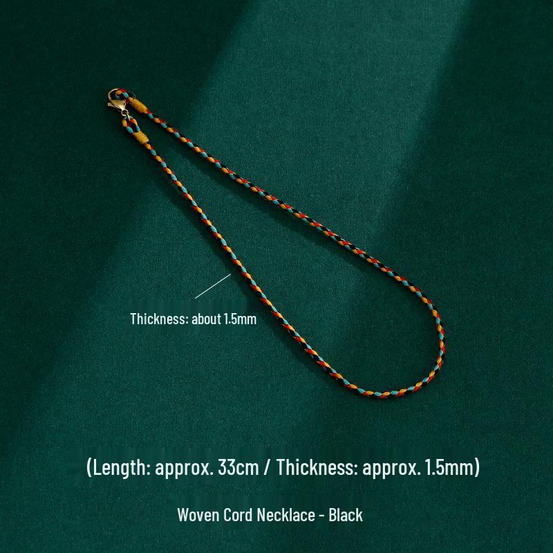 Handmade Braided Necklace: Colorful Soft Rope Lanyard & Women's Clavicle Chain Pendant