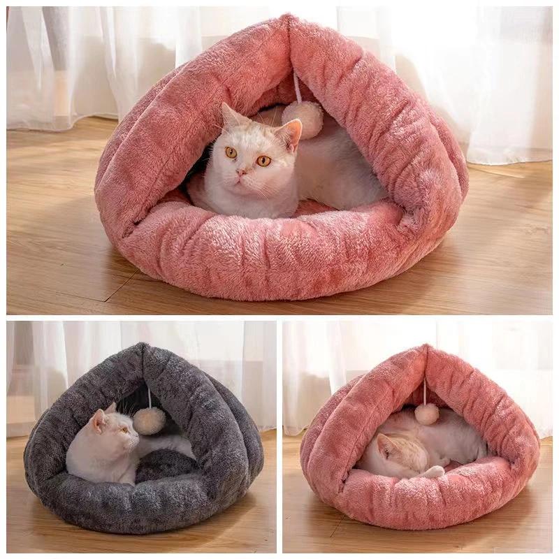 Triangle Soft Warm Pet Cat Dog bed Cave House Sleeping Bag Cushion Pad Tent Kitten Cozy Indoor Cushion Kennel Pet Accessories