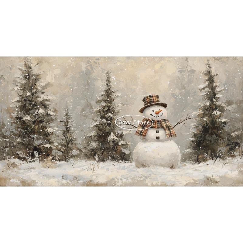 Vintage Vánoční strom Zimní sněhová krajina Plakáty Tisky Malba na plátně Sváteční Vánoční Nástěnné umění Obrázek do pokoje Domácí dekorace