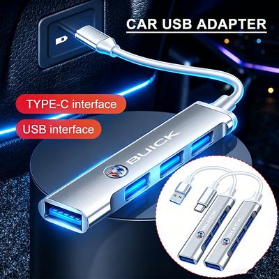Type-C Turn USB Adapter Multi Port Distributor Hub Car Goods For Buick Regal GS GL6 GL8 Avenir Lacrosse Riviera Envision Lesabre Velite
