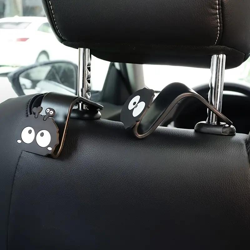 2pcs Cartoon Car Seat Back Hooks Cute Black Charcoal Coal Ball Car Rear Storage Hooks