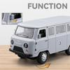 1/18 Russian UAZ TRAVELER BUS Toy Model Off Road Vehicles Alloy Diecast RV Car Models Doors Opened Sound Light Pull Back for Kid