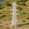 Power Line Tower Model for Dioramas Scene, ABS Miniature Realistic Electric Tower Figurine for Desktop Display Styling, Collection Layouts and