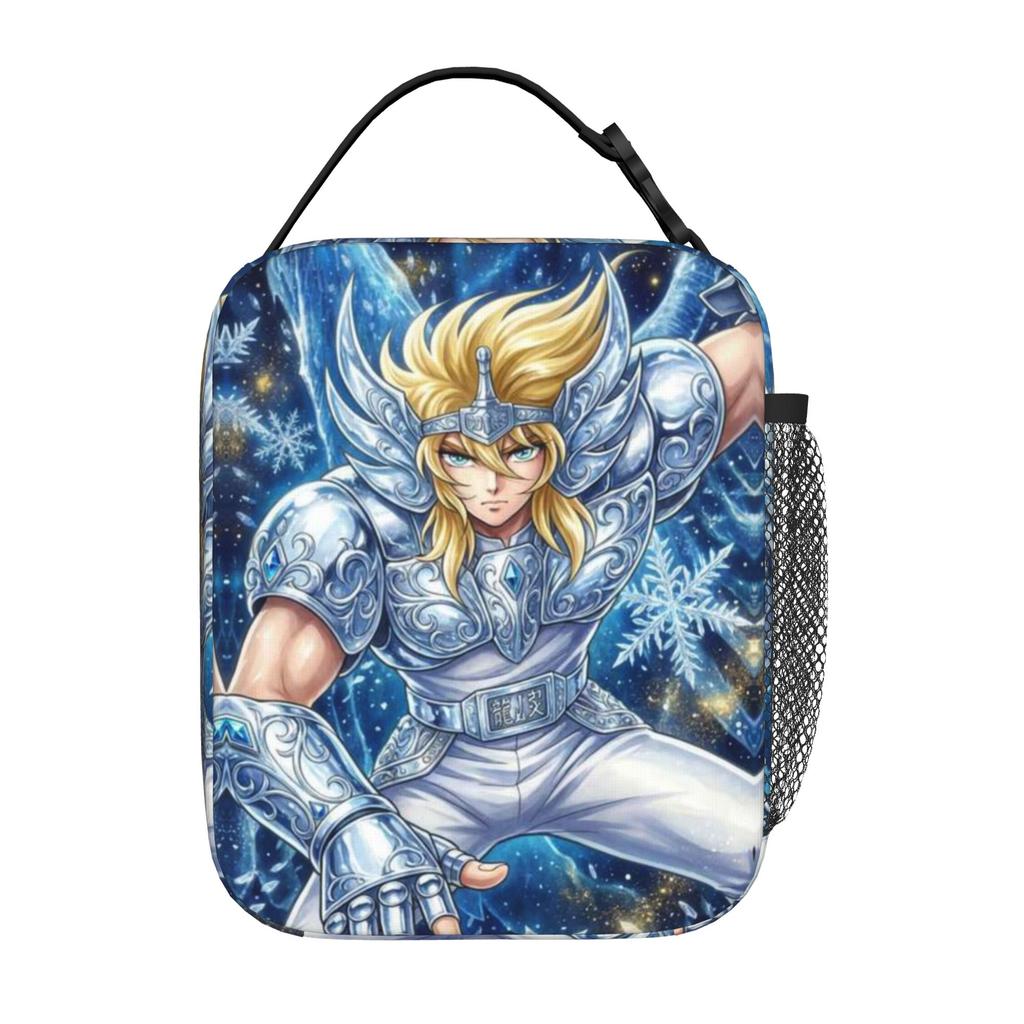 Back to school season Saint Seiya Handbag Hyoga (2) Vintage Fashionable Portable Leakproof Lunch Bag