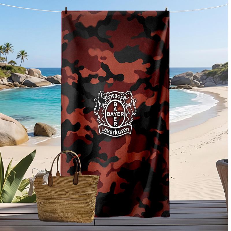 Asciugamano da Spiaggia con Stampa Calcio Bayer Leverkusen, Asciugamano Grande Morbido ad Asciugatura Rapida per Spiaggia Campeggio Nuoto