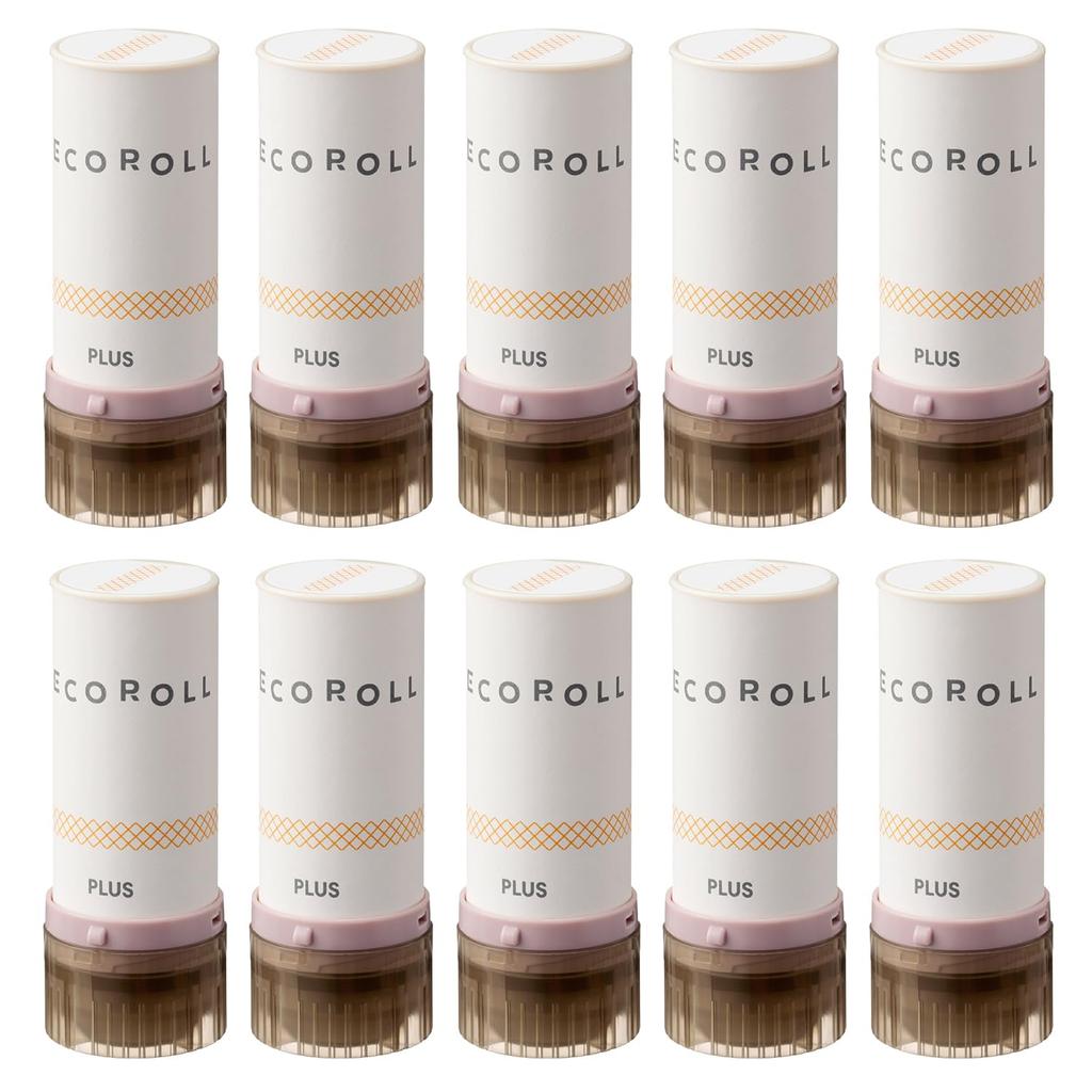 Plus Roller Stamp Deco 5mm Check Pale Set of Roller, Wide, Pattern, Orange, 10, IS-605DR, 40-192x10