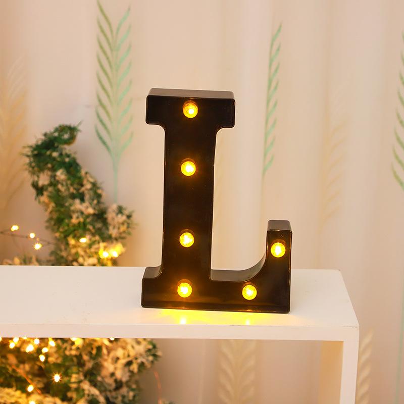 Cross-border Hot-Selling Black LED Letter Lamp for Proposal, Festival Decoration, and Ambiance Arrangement