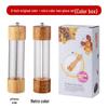 Starry Sky Wooden Pepper Mill - Transparent Acrylic Manual Grinder for Sichuan Pepper, Black Pepper, Sea Salt, and Rose.