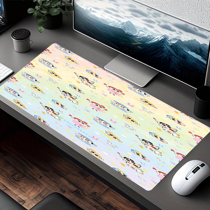 Tapis de Souris Impression Crayon Shin, pour Clavier Pad Ordinateur Portable Tapis pour Bureau Utilisation à Domicile, Décoration de Bureau, Cadeau d'Anniversaire Parfait pour les Joueurs