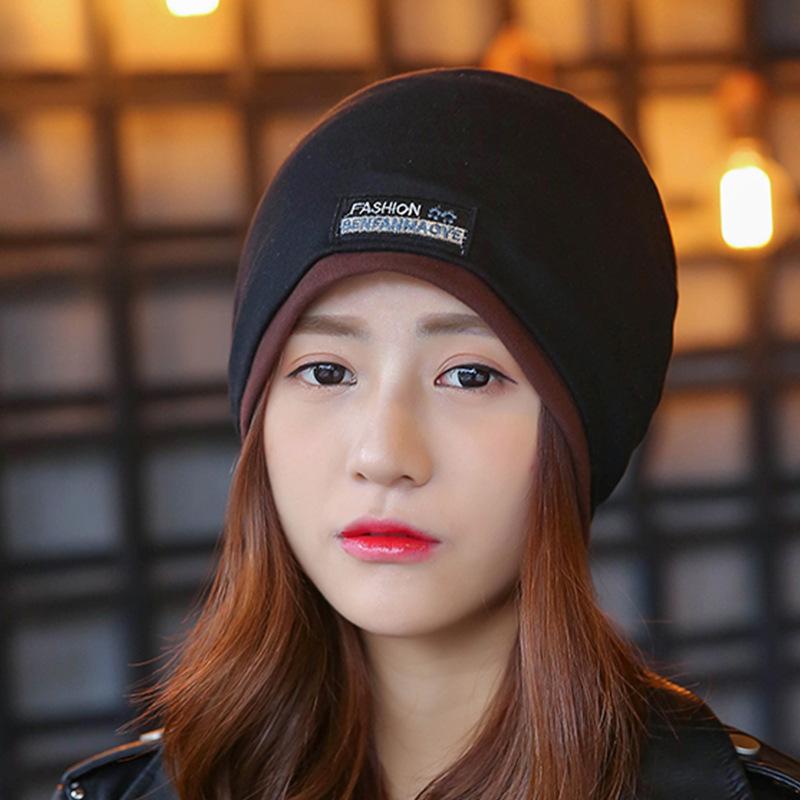 Bilateral Solid Color Thermal Stack Hat Woman
