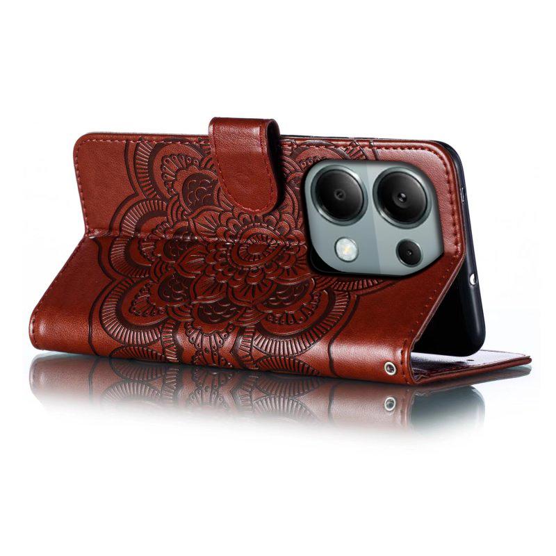 For Xiaomi Poco M6 Pro 4G/Redmi Note 13 Pro 4G Case PU Leather Mandala Imprinted Design Wallet Phone Cover