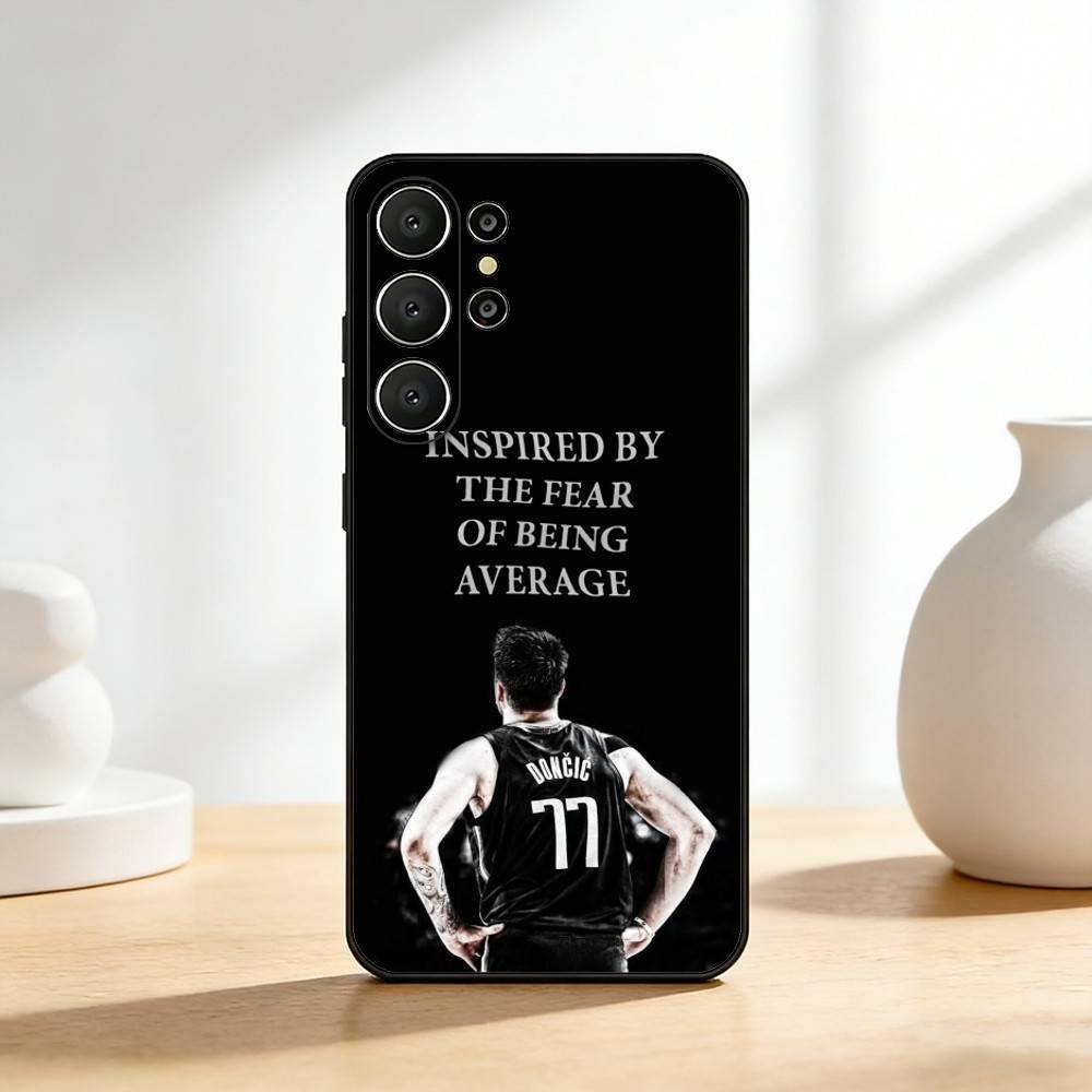 COOL L-Luka Doncic 77 Phone Case For Samsung S26,S25,24,23,22,30,21,10,9,Ultra,Plus,Lite,FE Soft Black Case