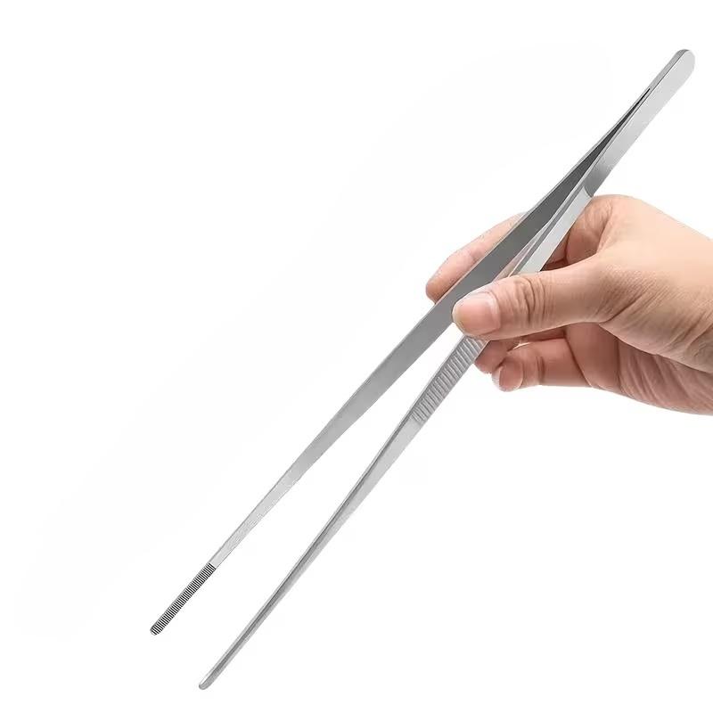 30CM Nerezové pinzety s protiskluzovou rukojetí | Rovný/Zakřivený hrot pro opravy elektroniky, rybaření, řemesla