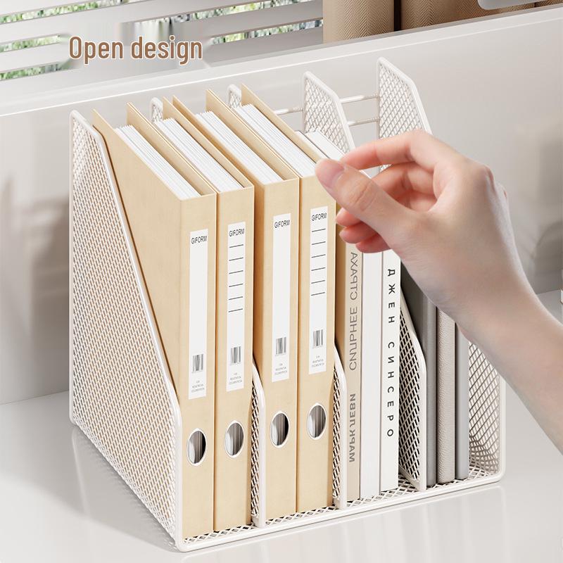 Metal Desktop File Organizer: Hanging Shelf & Storage Basket