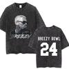 Rapper Chris Brown Breezy Bowl XX Tour  Vintage Washed Tshirts Men Women Hip Hop Fashion T Shirts Male Cotton Retro Tshirt