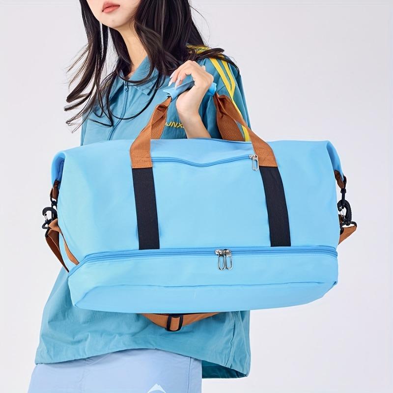 Large Capacity Versatile Travel Bag with Shoe Compartment - Durable Oxford Fabric, Portable Sports Gym Storage Bag, Weekender Overnight Bag