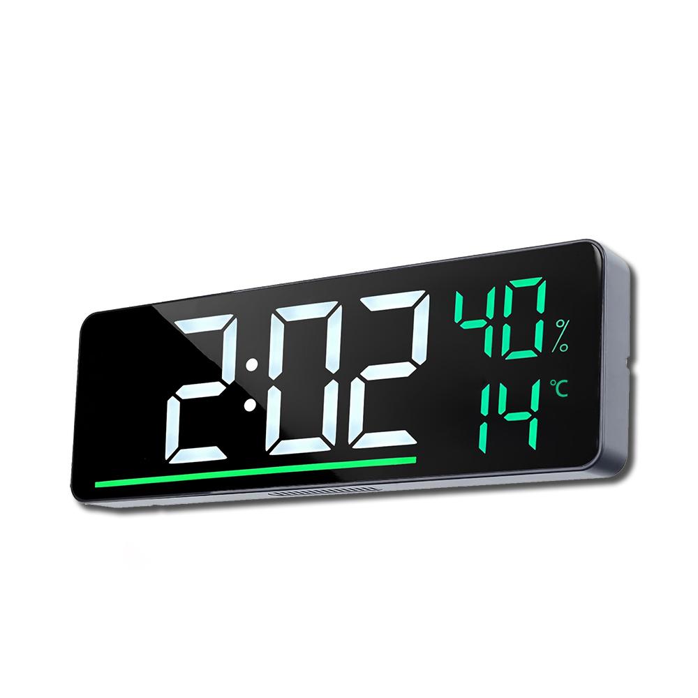 

LED Digital Wall Clock with Temperature Humidity Super Size 9.5 Desk Alarm Clock for Bedroom Living Room Office Smart Home