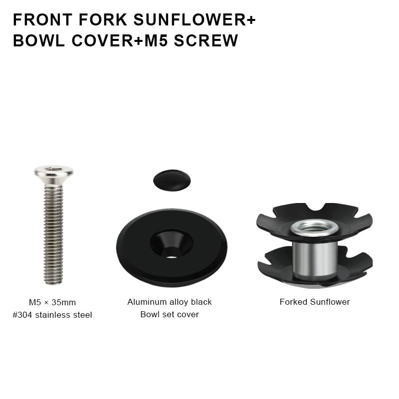 Bike Headset Stem Top Cap Cover Bicycle Stem Headset Top Caps Bolt Headset Screw Star Nuts For 1-1/8" 28.6mm Front Fork Tube