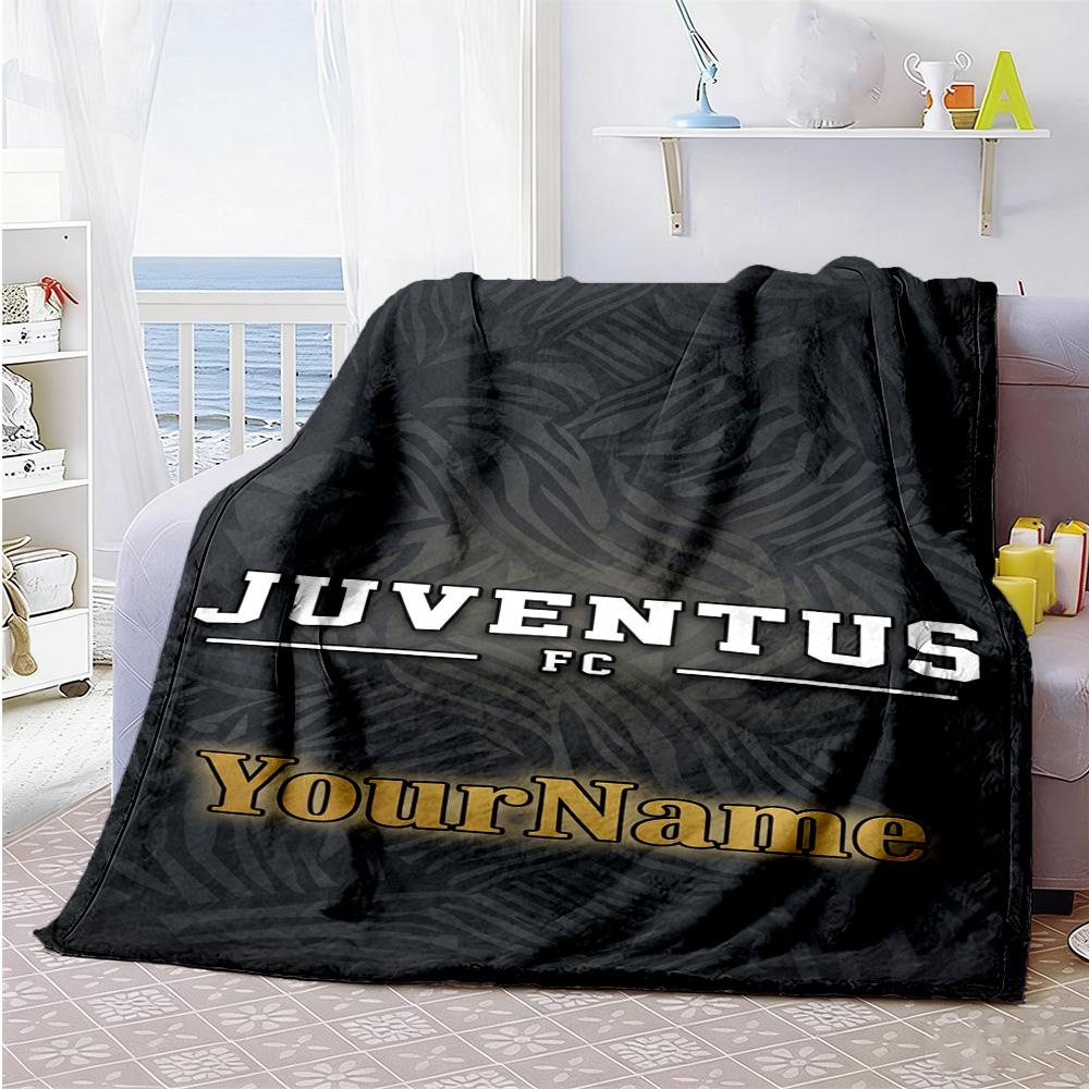 Juventus Personalized Name Blanket Gift Customizable Blanket Soft Warm Cozy Perfect for Livingroom Seaside Couch Office Chair Four Seasons Universal