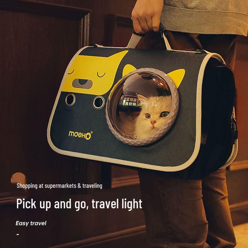 Portable Pet Carrier: Breathable Space Capsule Crossbody Backpack for Cats and Dogs
