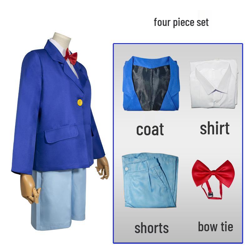 Edogawa Conan Blaues Uniform-Set - Unisex Anime Cosplay für Kinder