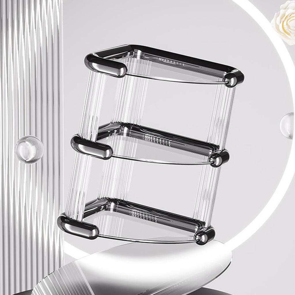 Desktop Corner Stand Multipurpose Simple Stylish Large Capacity 3 Tiers Corner Storage   for Bathroom Kitchen  