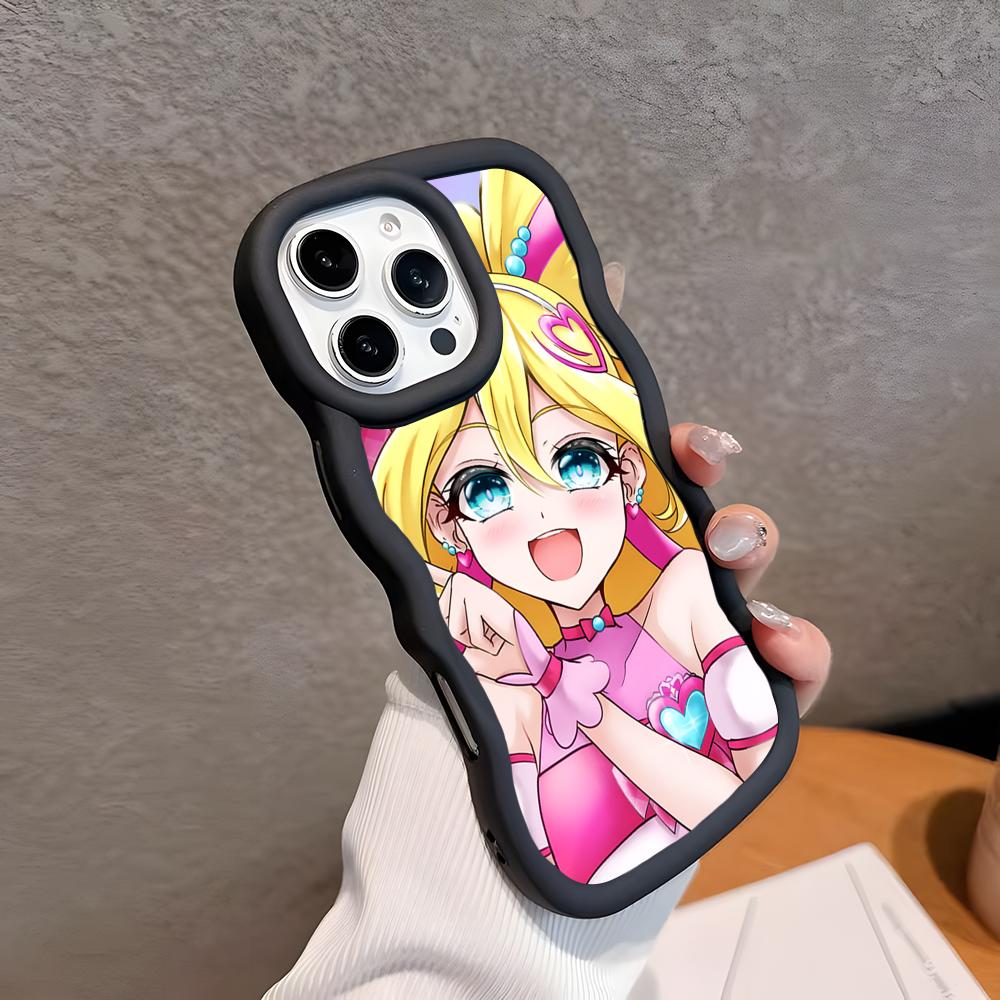 Sakura Uta Cure Idol Wavy Edge TPU Mobile Phone Case for iPhone 17 16 15 14 13 12 11 Air Pro Max Plus Colorful Cover