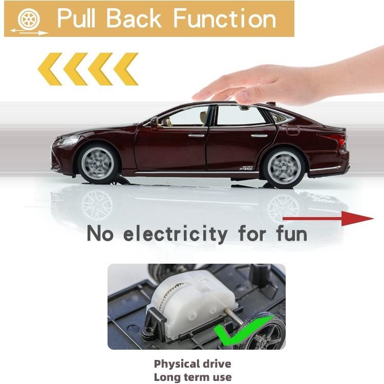 Toyota Lexus LS500H Limuzină Simulare Diecast & Vehicule de Jucărie Sunete & Lumină Mașină cu Tragere înapoi 1:32 Cadouri din aliaj pentru copii