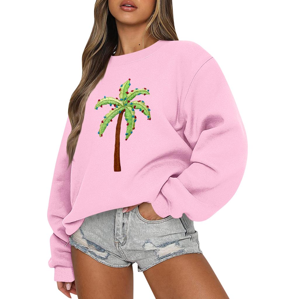 Women  Tops Women's Long Sleeve Sweatshirt Casual Crewneck Loose Fit Pollover Fleece Tops