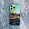 Yellow Sunset Mountain Phone Case For iPhone 15 14 Plus 14 15 11 12 13 Pro Max Mini Natural Scenery Shockproof Matte Laser Cover