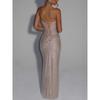 Women's Celebrity Slim-Fit Sleeveless Sequin Long Evening Dress Dress