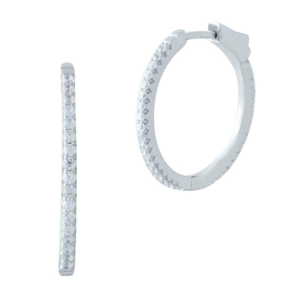 

Срібні сережки з фіанітами (1977828) білий