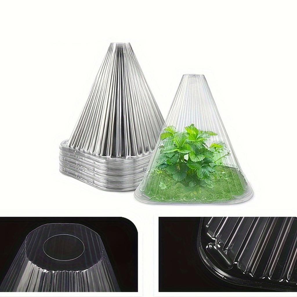 20pcs Set Of Transparent Plastic Plant Covers - Reusable Greenhouses For Frost