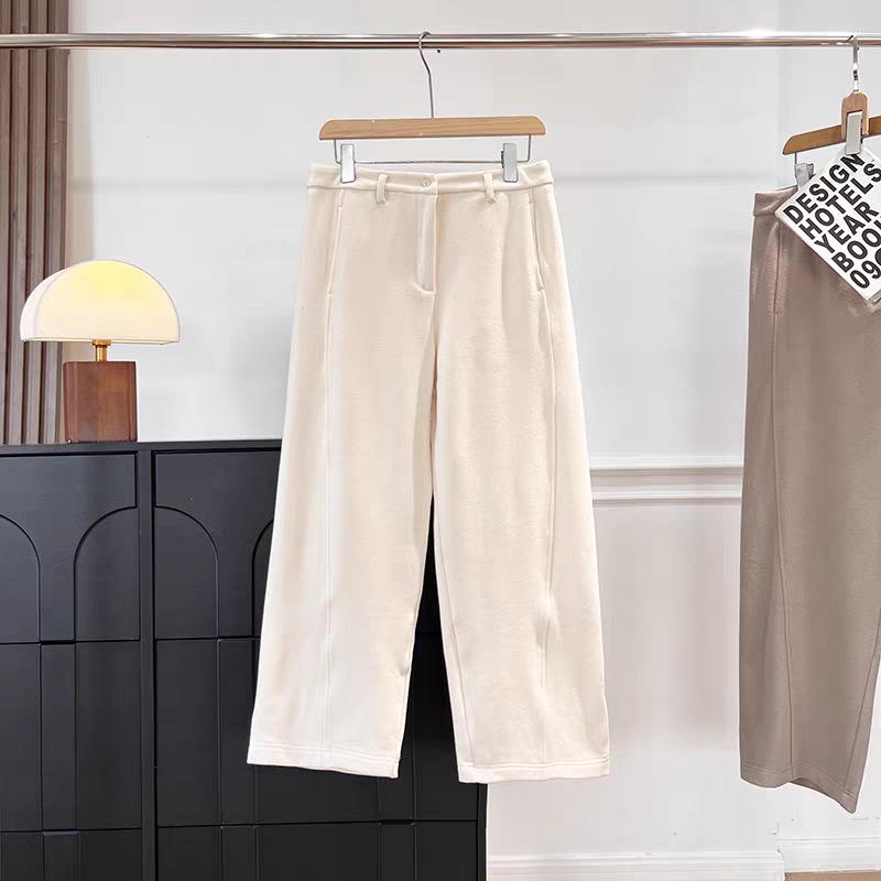 

Women s Winter Mid-High Waist Brushed Knit Pants - Slimming Straight Leg with Twisted Seam Design Extra Large