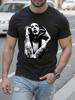 Round Neck Cotton Fashion Tshirt Black Marilyn Music and ...