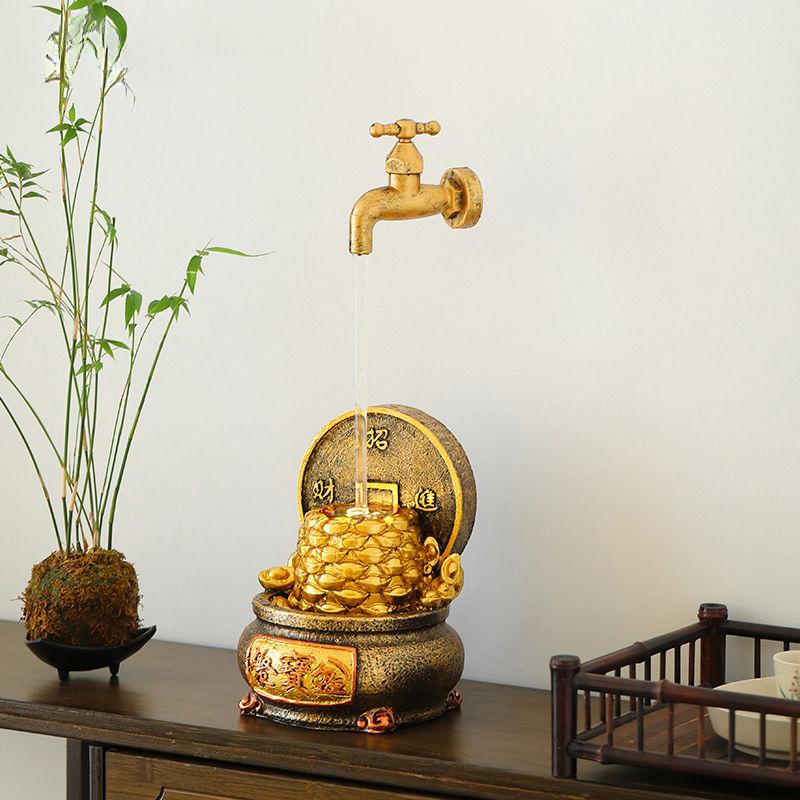 Cornucopia Water Generating Ornaments Circulating Water Chinese Style Simple Household Office Creative Desktop Resin Decoration