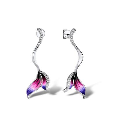Klassische Mode Frauen für Ohrringe Bunte Meerjungfrau Schwanz Lange Quaste Ohrringe Handgemachte Emaille Schmuck Damen Party Geschenke