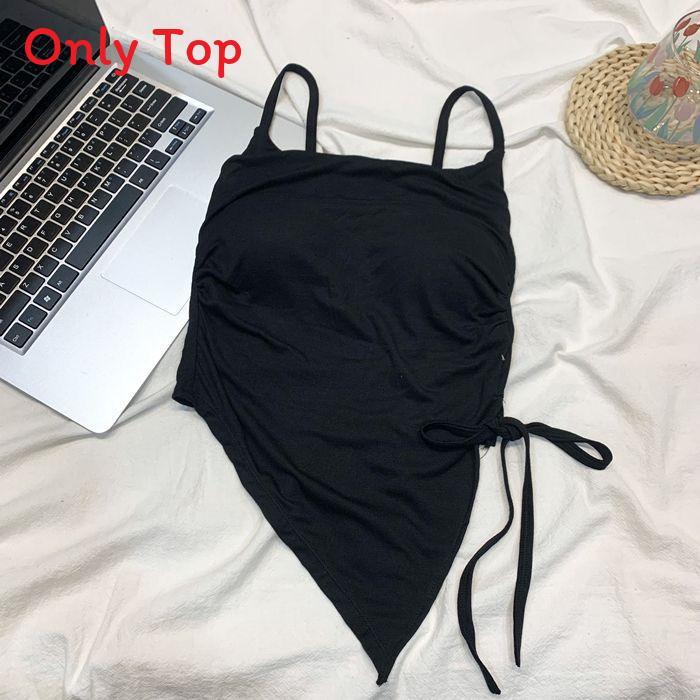 Basic Dress Womens Summer Offshoulder Tank Top With Tie Design For Casual Wear