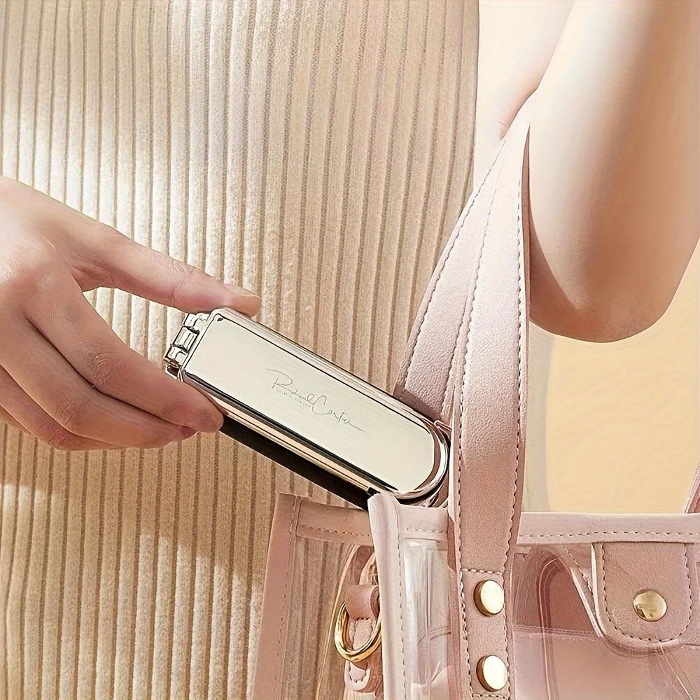 1pc Portable Stylish Mini Folding Women's Hair Brush Rubber Bristles for All Hair Types,Perfect for Travelling and Shopping