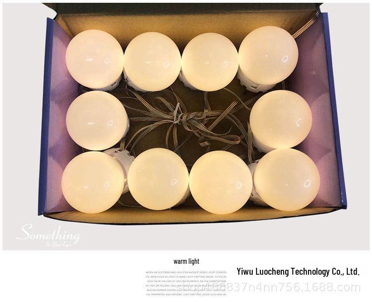 Hollywood-Style Tri-Color USB Makeup Mirror Lights - 10 LED Bulbs