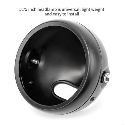 28GC 5.75'' Motorcycle Headlight Chrome Housing Headlamp Light Bulb Bucket