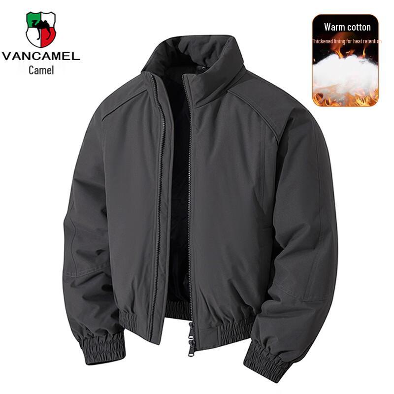 VANCAMEL Men s American Retro Stand-Collar Padded Jacket 4XL