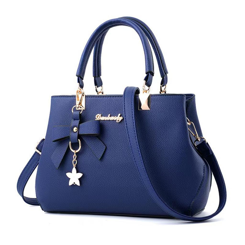 Danbaoly Large Capacity Handbag for Women Tote Shoulder Bag with Bow Accent and Star Charm Adjustable Crossbody Strap