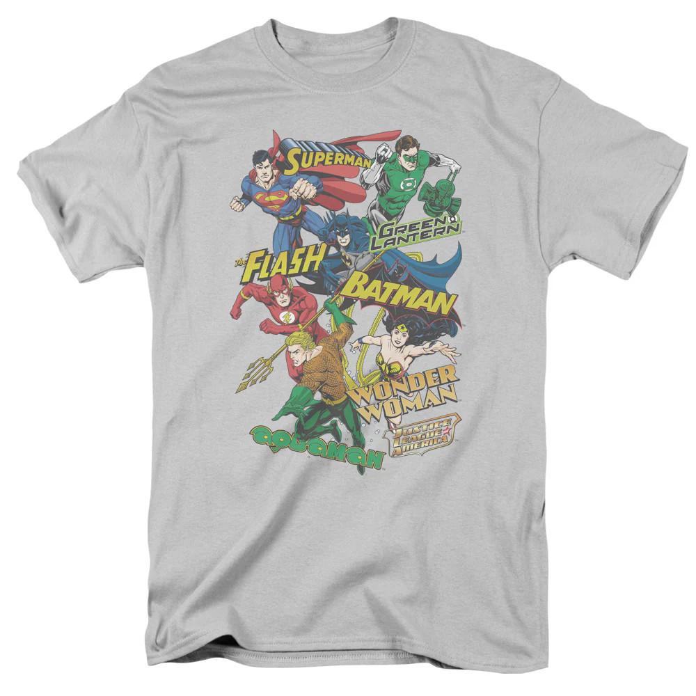 

Justice League Justice Collage Mens T Shirt Silver 4XL