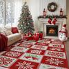 Merry Christmas Holiday Rug All-Over Living Room Carpet Festive Door Mat Washable Decorative Floor Decor for Xmas Very Beauty