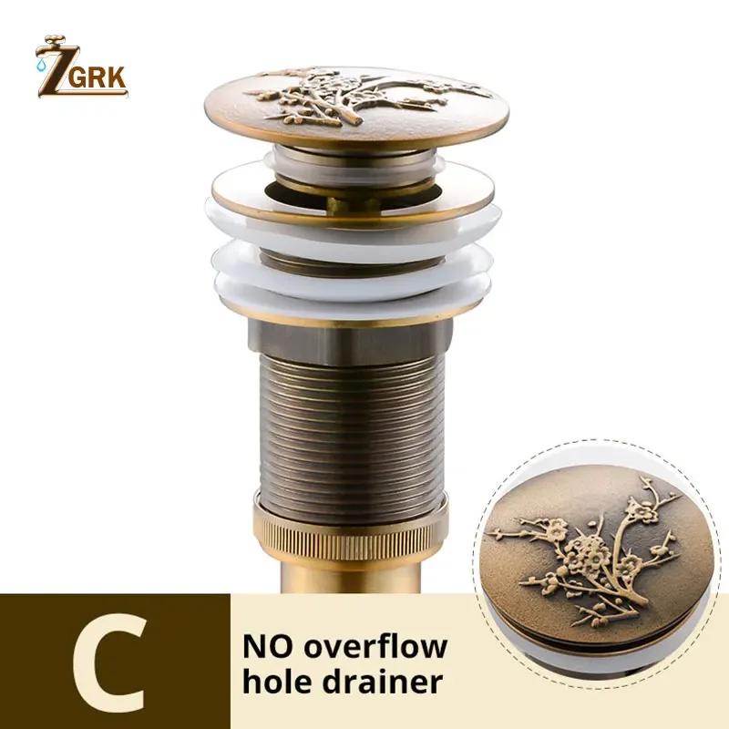 Bathroom Basin Sink Pop Up Drain Antique Brass Clic-clac Waterlet Vanity Sink Waste Drainer Art Carving Bathroom Accessories