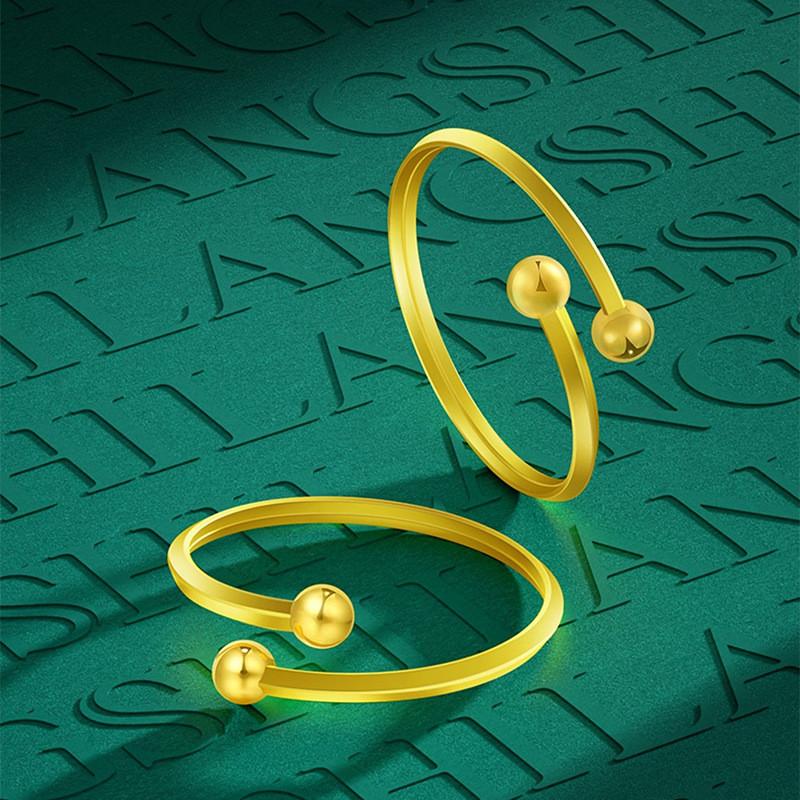 Chic Vintage Copper Gold Plated Adjustable Ring For Women Unique Geometric Jewelry Piece