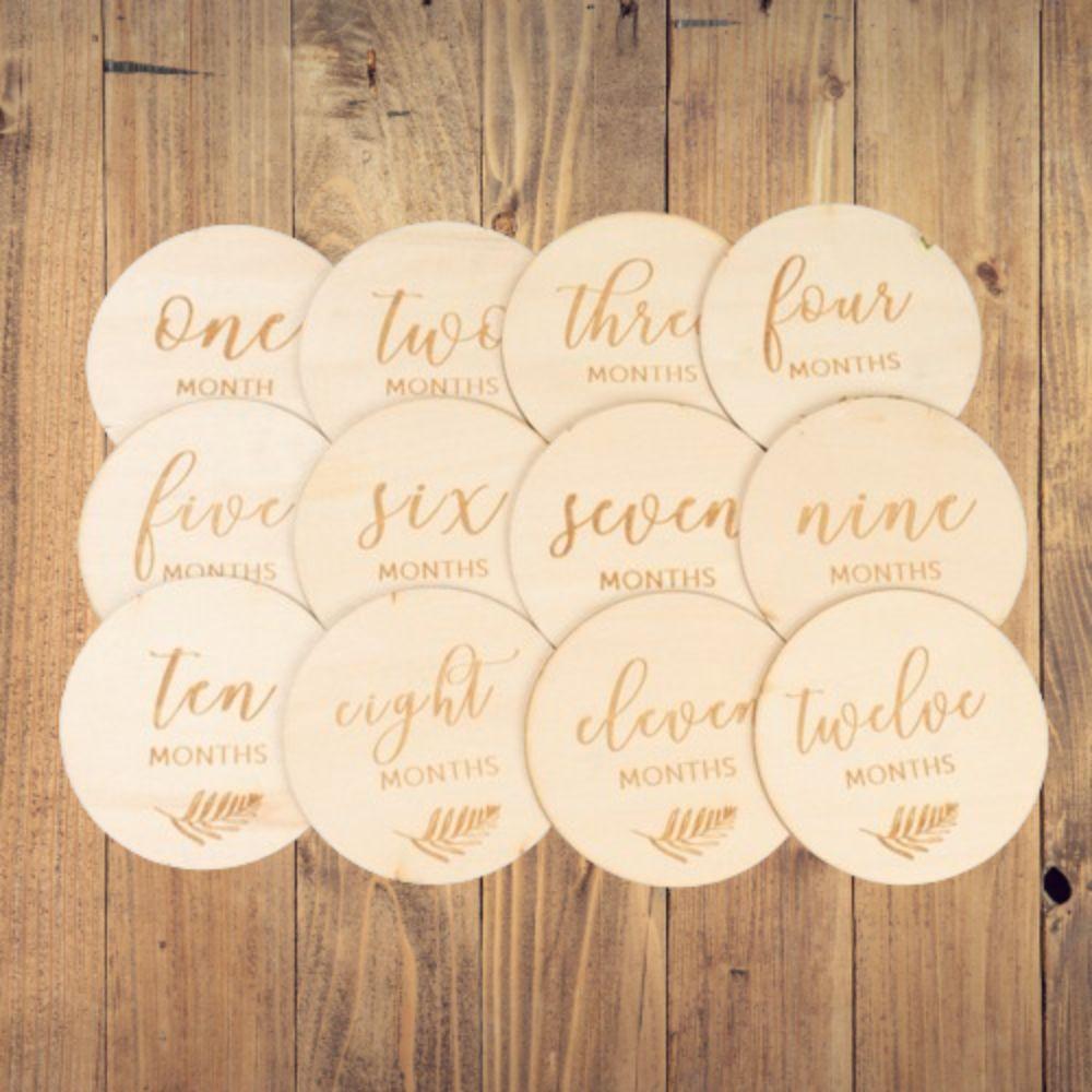 12/14Pcs Single/Double Sided Milestone Discs Baby Growth Announcement Cards  Newborn
