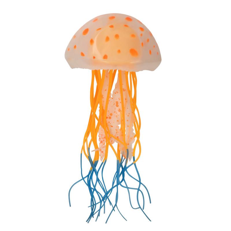 Simulated Luminous Jellyfish and Fluorescent Fish Aquarium Décor - Soft-bodied Silicone Ornaments