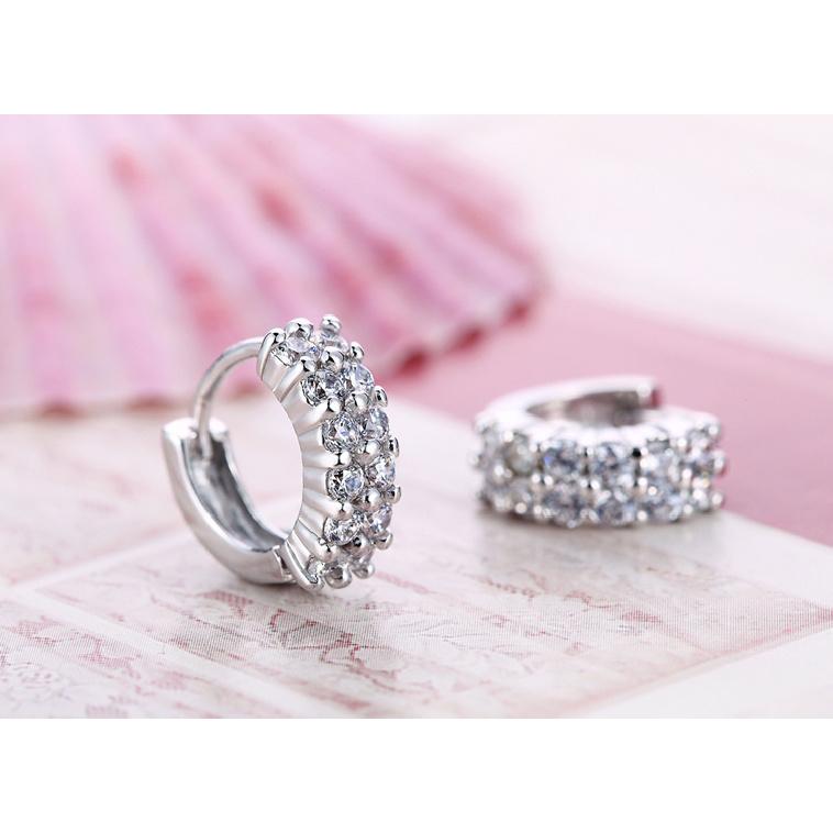 925 Sterling Silver Zircon Buckle Earrings For Women Fashion Exquisite Student Girlfriend Jewelry Accessories Party GiftGood product